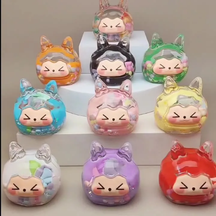 【六爸拆糖豆kiki】爆款亚克力入油流沙瓶糖豆系列kiki桌面DIY