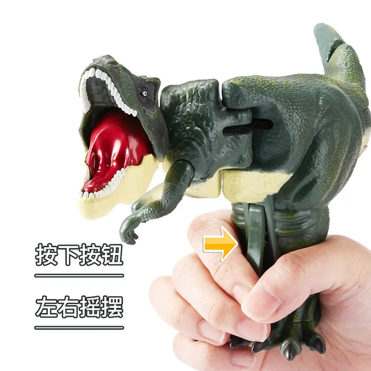 按压摆动恐龙儿童仿真霸王龙模型头尾会动的激爆恐龙趣味亲子玩具