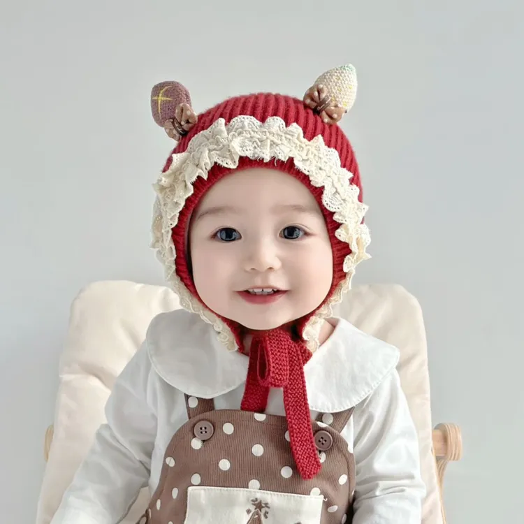 萌宝帽子秋冬季婴幼儿毛线帽宝宝帽子男童女宝可爱保暖冬季针织帽
