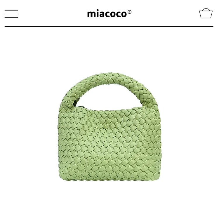 Miacoco【菠菜水手】手工编织小水桶包包女 2025新款手提单肩斜挎包