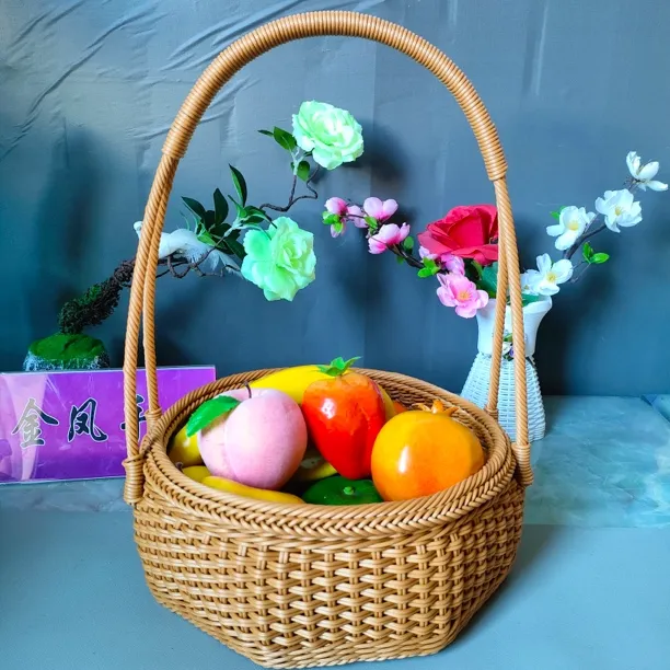 金凤手工藤条编织篮子 果盘