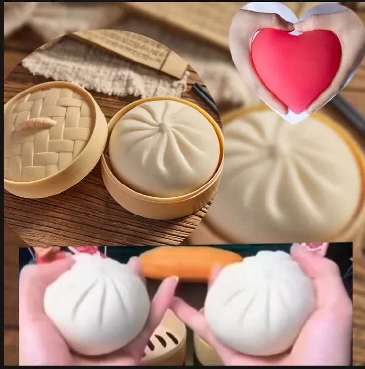 07创意大爱心减压假包子解压神器大包子捏捏乐爱心减压捏捏乐玩具