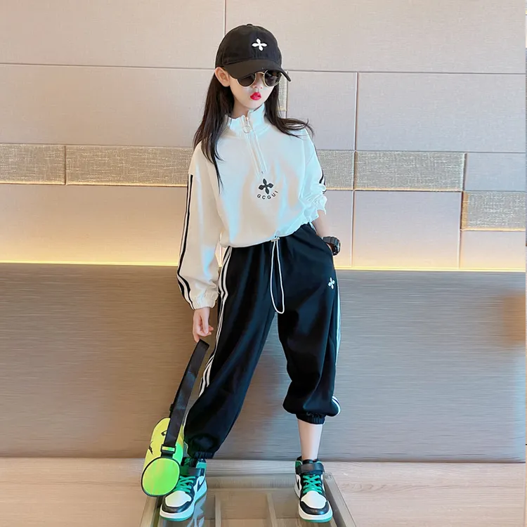 女童套装春秋2025新款儿童洋气洋气秋装中大童时髦网红运动两件套