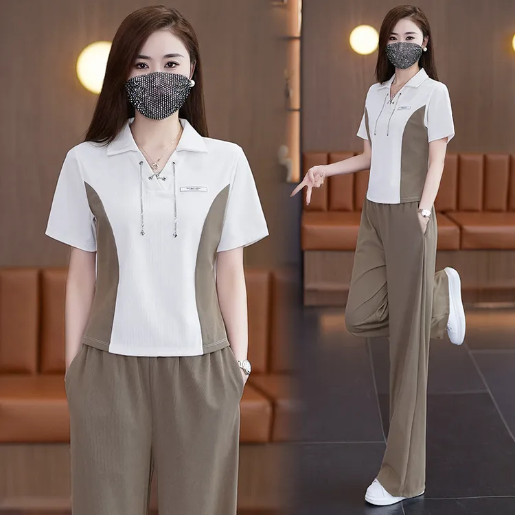 #5005 夏季新款套装女高级感洋气减龄显瘦大码女装两件套