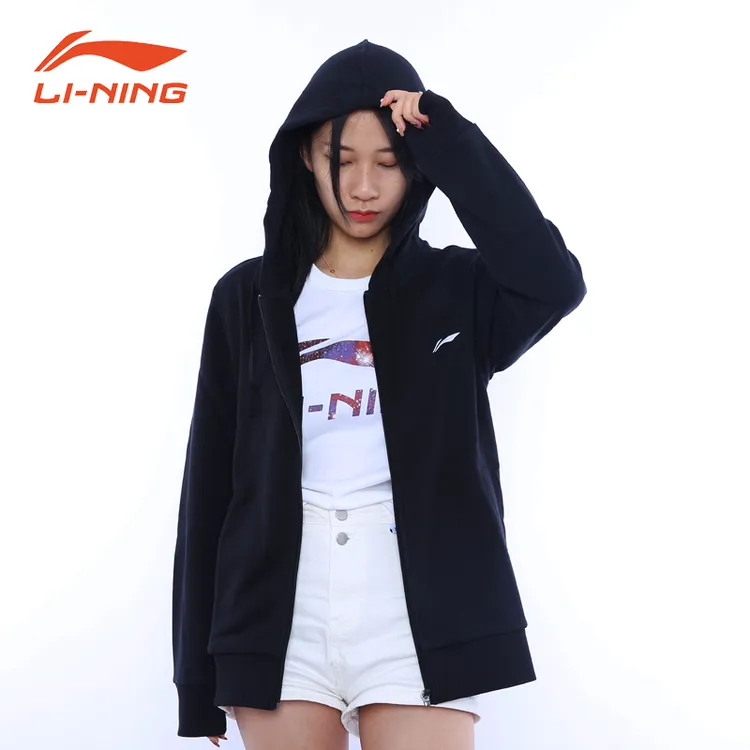LI-NING/李宁外套男女同款连帽卫衣春秋季宽松休闲针织运动外套
