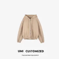UMI "暖宝宝"秋冬季加绒加厚连帽休闲宽松卫衣短外套   COSTOMZED