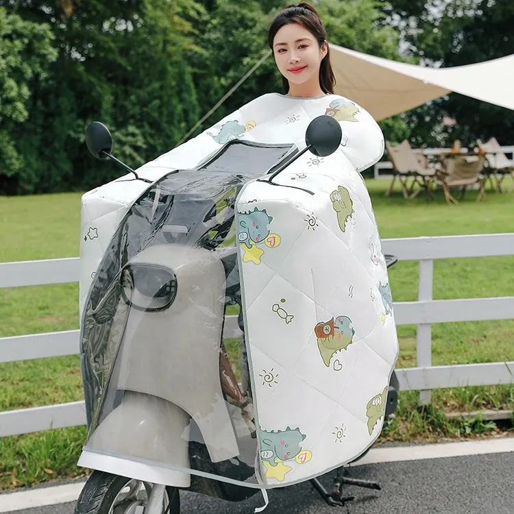 斗篷式电动车挡风被冬季保暖防水亲子款可露头电瓶摩托车大遮阳罩