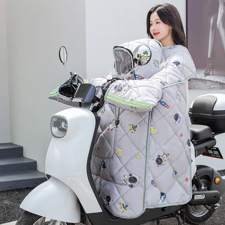 新款冬季亲子电动车挡风被加厚加绒双窗儿童可视防水电瓶车防风罩