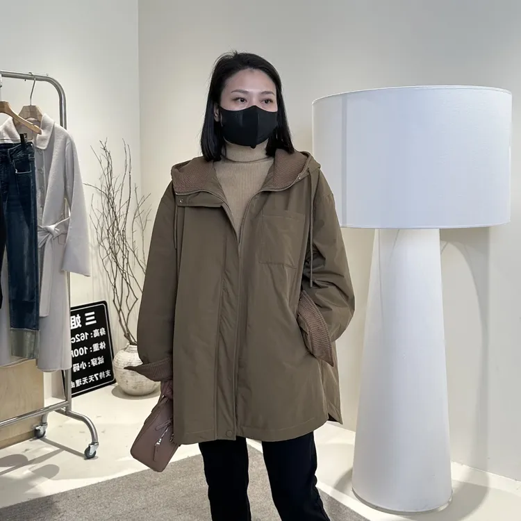 美拉德色~！棉衣连帽外套女韩版上衣秋冬季气质减龄棉服显瘦设计