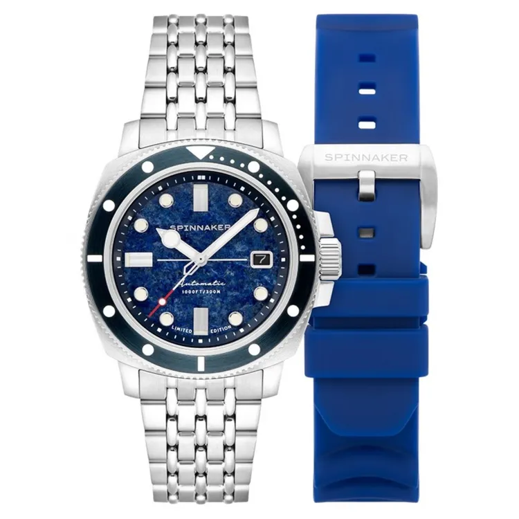 SPINNAKER三角帆男士蓝色手表青金石盘面潜水腕表 SP-5114-55