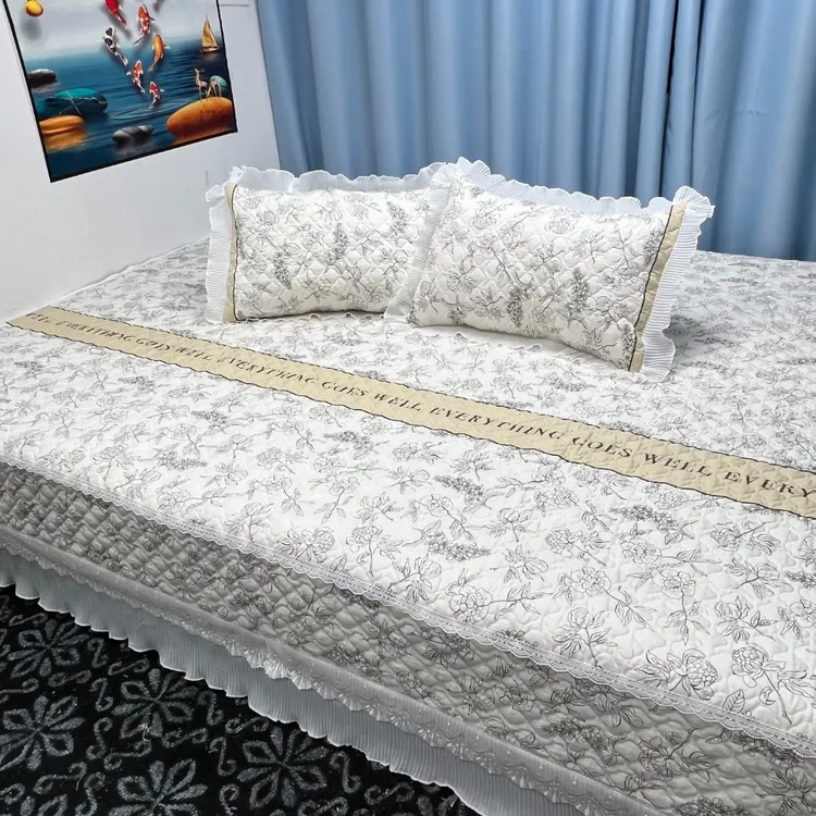 纯棉榻榻米床盖四季通用农村大炕盖加棉轻奢加大床单双面用可定制