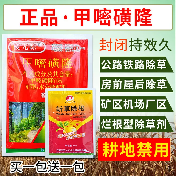 甲嘧磺隆除草烂根剂荒地铁路公路专用药甲嘧磺蕯除草剂非耕地农药