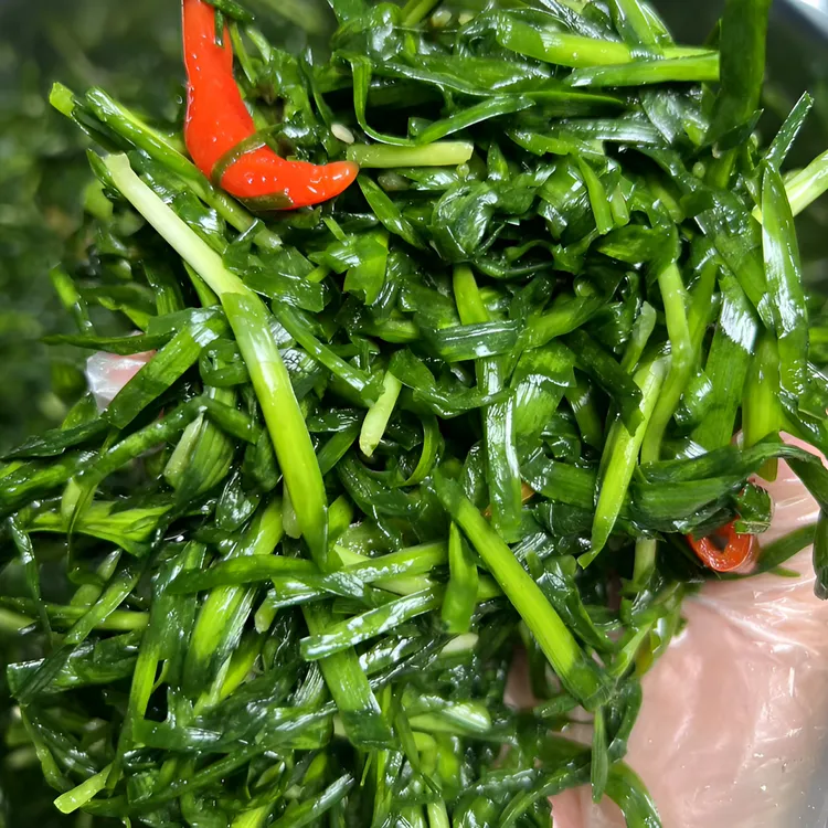 安徽农家手工韭菜腌辣子腌韭菜腌辣椒咸菜好吃下饭菜