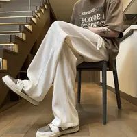 NINEDAO/玖岛垂坠感休闲裤男士春秋长裤高级潮流宽松直筒百搭裤子