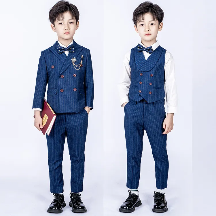 儿童西装套装帅气男童礼服英伦风中大童钢琴演出服男孩主持小西服