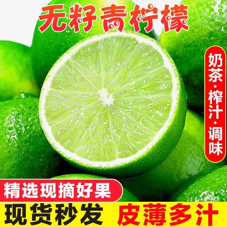 【果园直销】塔希提无籽青柠1-5斤檬泰国品种皮薄多汁奶茶餐厅水果