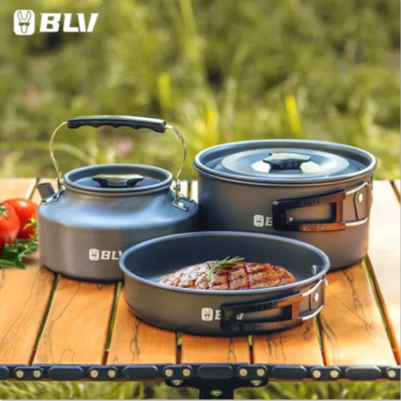 八驴锅具露营户外野炊炉具野营便携炊具烧烤野外烧水壶煎炒方便