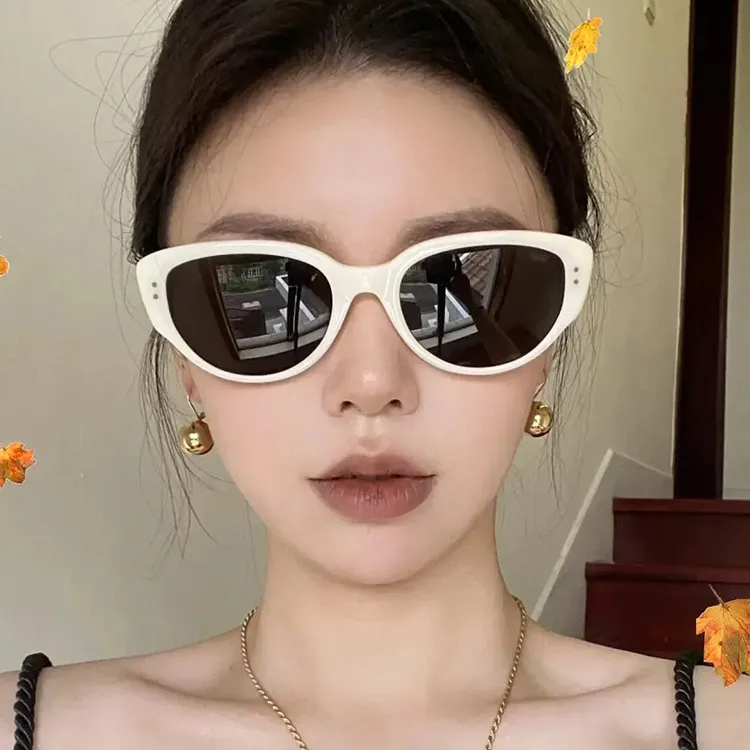 美式网红墨镜女高级感ins韩版黑白猫眼太阳镜男夏日防晒防紫外线