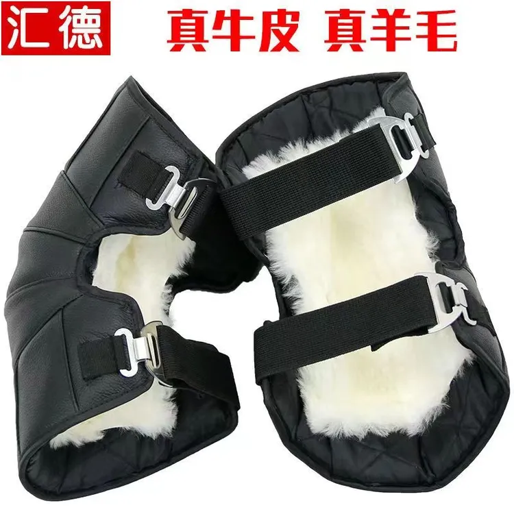 真皮羊毛电动车护膝保暖骑车防寒防风冬季加厚短款男女摩托车护膝