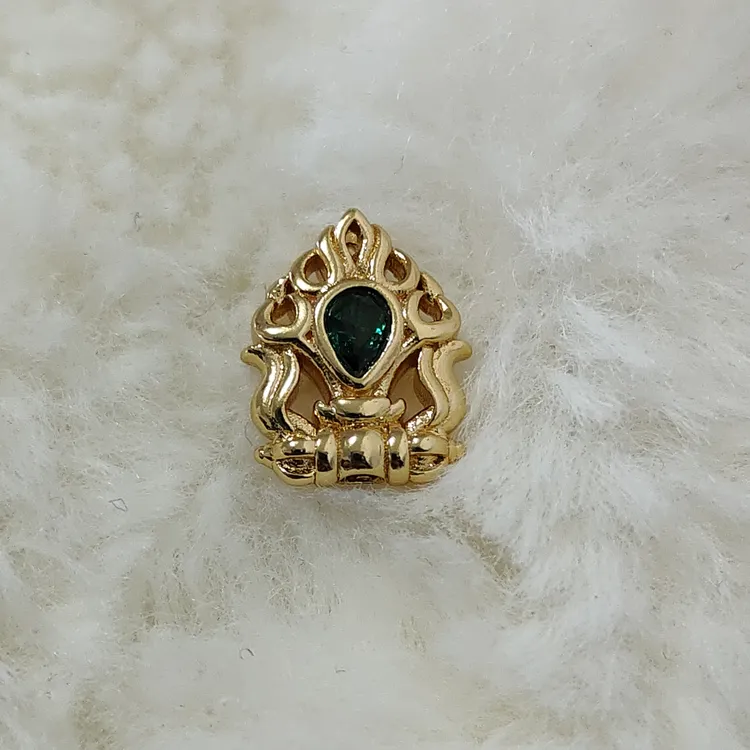 铜吊坠 8K工艺镀金镶嵌背云文玩配饰星月金刚百香椰蒂猴头直切108