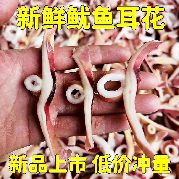 鱿鱼条鱿鱼耳条花鱿鱼尾花小飞燕鱿鱼丝新鲜冷冻无冰衣炒菜餐饮