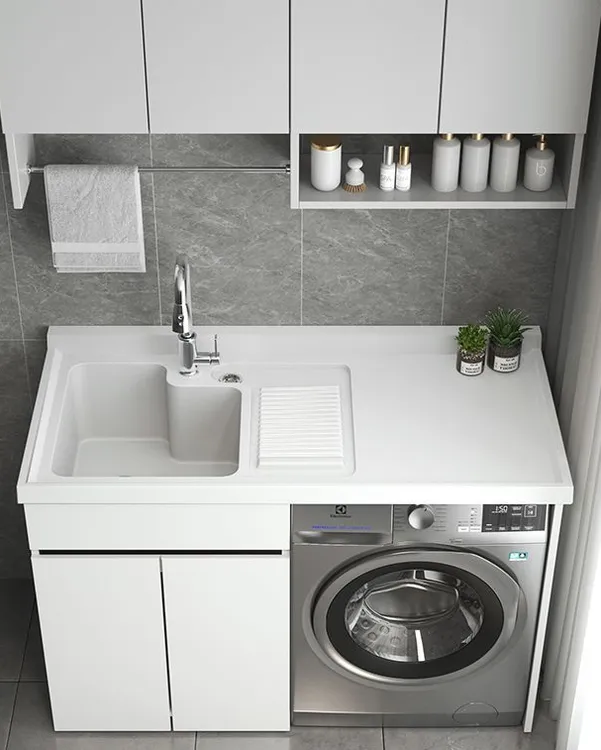 订制款全铝洗衣机家用洗衣柜洗衣机柜阳台柜1.3*0.6颜色可定制