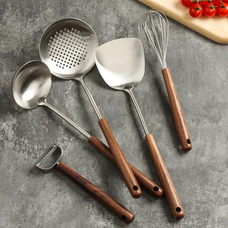 川岛屋304不锈钢锅铲家用食品级汤勺漏勺子炒勺炒菜铲子厨具