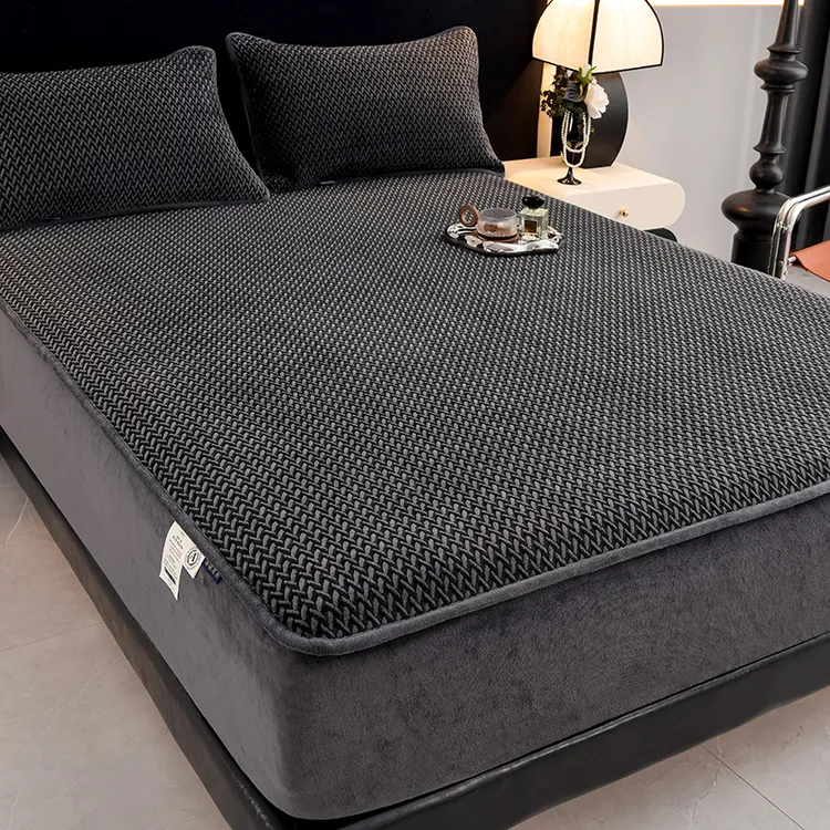 高档A类牛奶绒床笠2024年冬加厚保暖席梦思床垫套加绒防滑床罩套