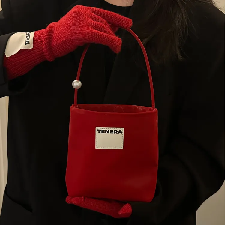 TENERA限定丝绒系列珍珠小方包