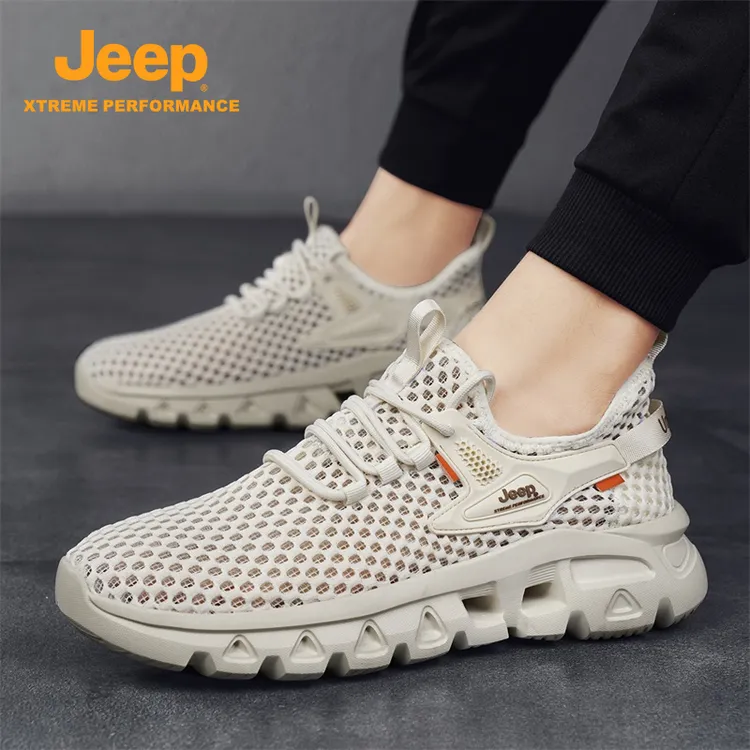 JEEP/吉普大网眼男鞋夏季透气薄款网面镂空网鞋超轻休闲运动鞋潮C
