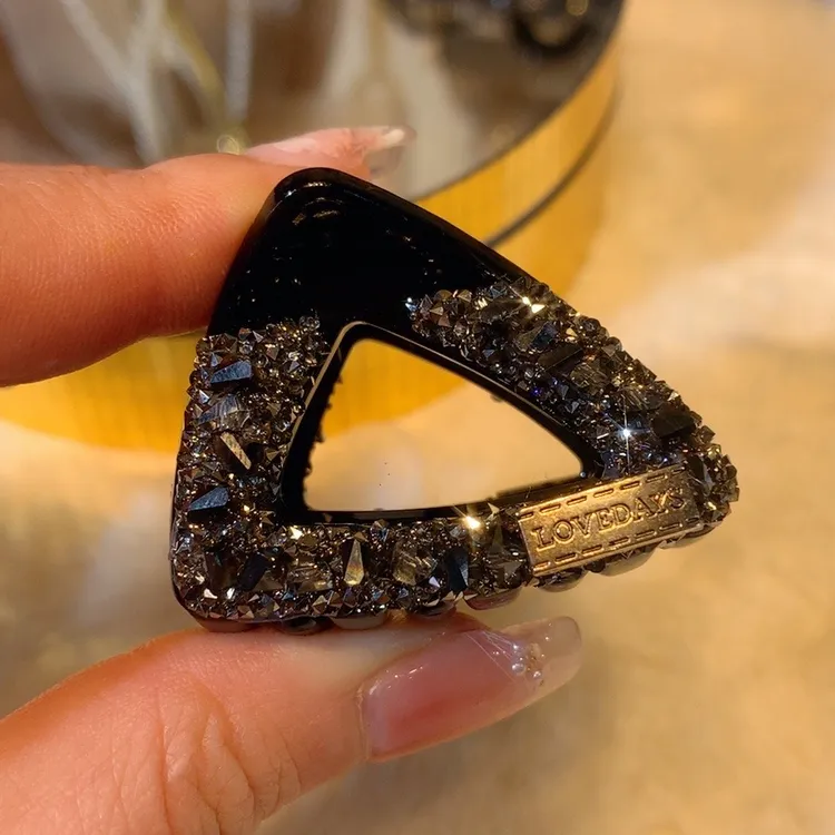 韩版三角黑色小抓夹简约精致发夹气质轻奢时尚百搭发饰