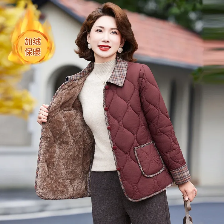 50-60岁中老年女装加绒保暖冬季棉衣中年妈妈装冬装时尚洋气棉服