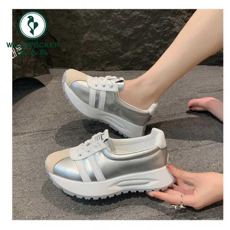 2024夏季新款内增高5CM透气软底复古风高级百搭休闲运动女鞋