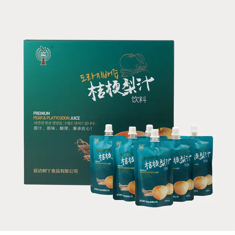 延边特产树丫桔梗梨汁蔬菜汁纯果蔬纯果汁120ml×30袋/盒原味营养