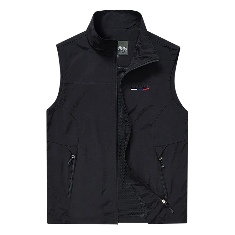 男士马甲春秋季爸爸装多口袋钓鱼背心外贸休闲运动坎肩薄款外套
