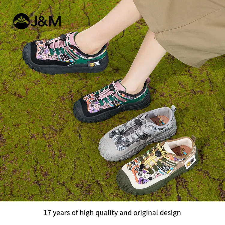 J&M/快乐玛丽跑步艺术联名涂鸦登山鞋户外一脚蹬女鞋运动鞋65910W