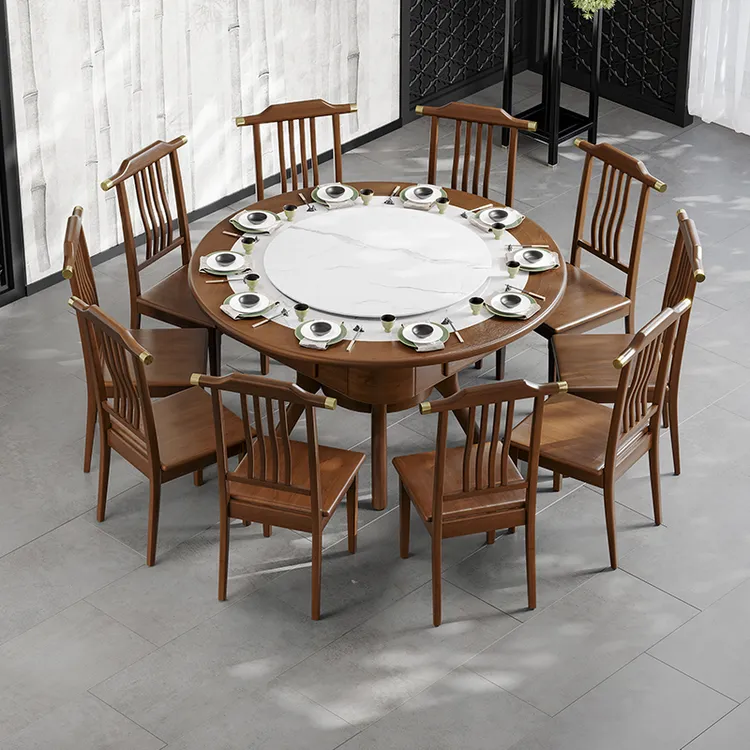 实木餐桌麻将桌一体化家用全自动低音降噪升级高配全新机胡桃色