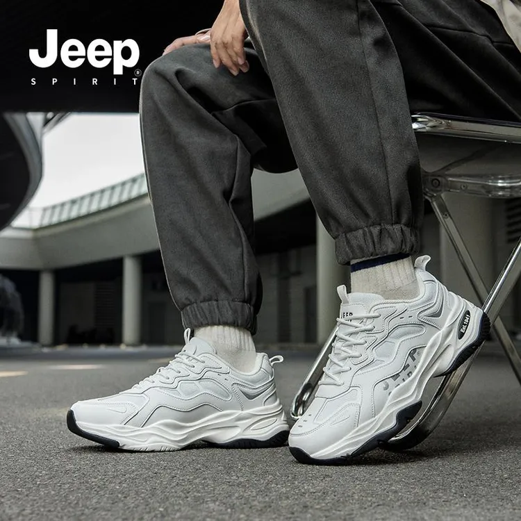 JEEPSPIRIT男鞋运动鞋2025新款春季男鞋老爹鞋秋季防水耐脏跑步鞋