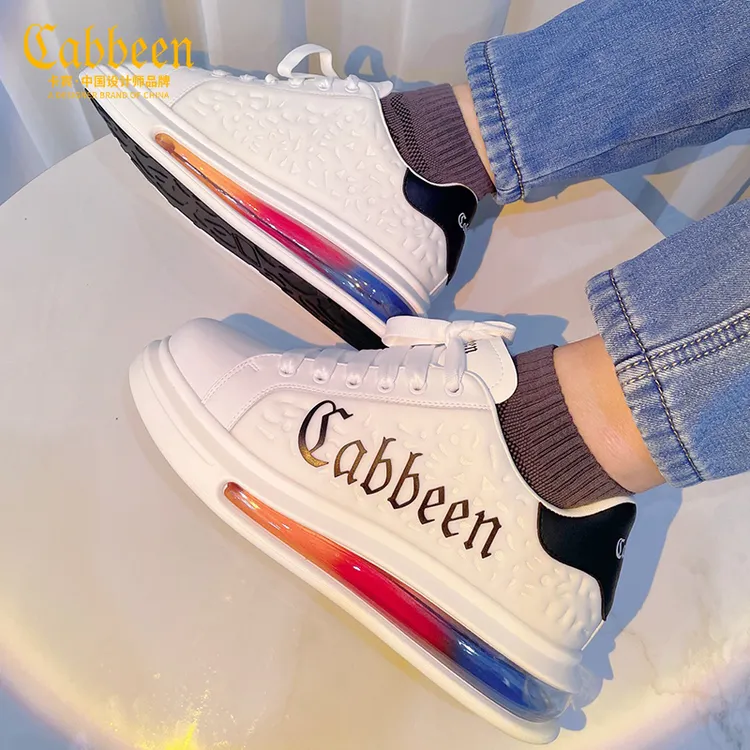 卡宾男鞋春季韩版潮流透气男士小白鞋百搭运动气垫鞋休闲白色板鞋