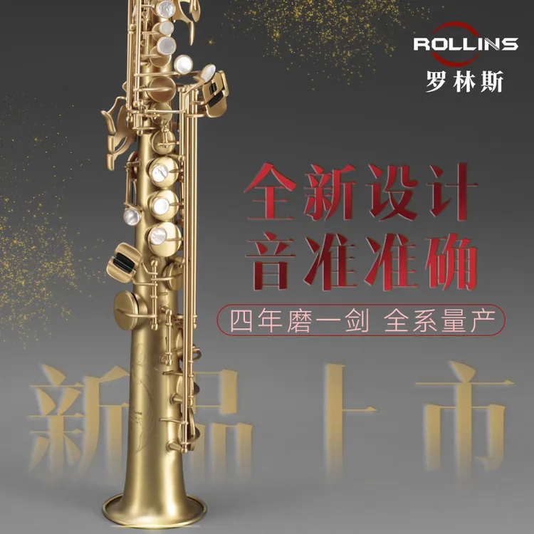 ROLLINS罗林斯X5-MAX高音萨克斯直管萨克斯乐器磨砂仿古工艺降B调