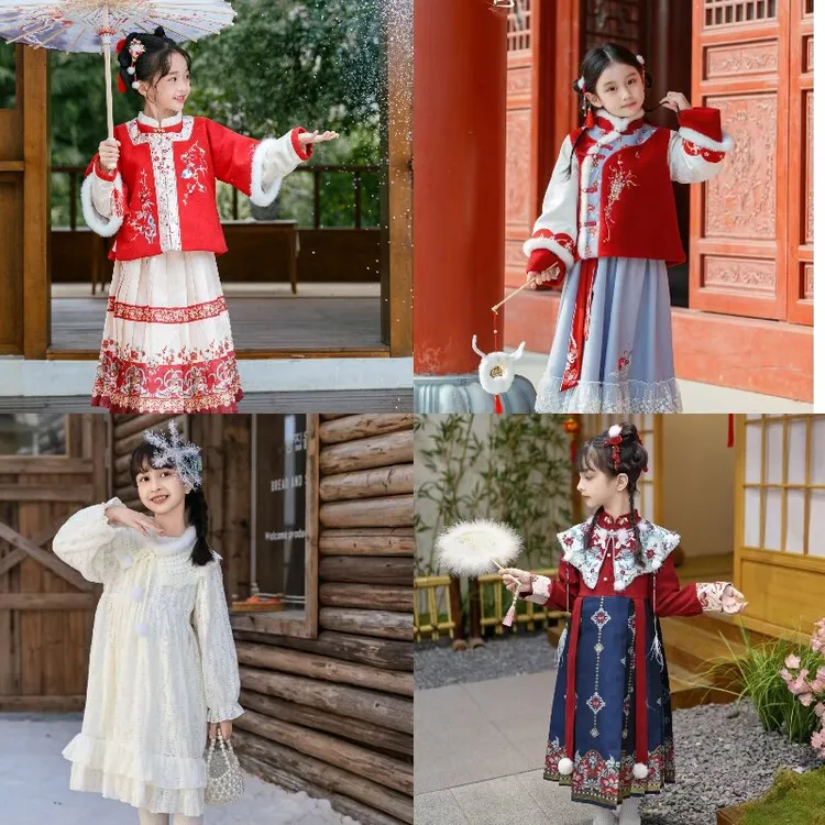 2格格服【3540-3549】古风年服新中式马面裙拜年两件套国风套装女童