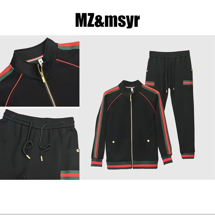 【MZ msyr】2024秋古家新款欧货潮牌织带拉链装饰时尚潮流男套装