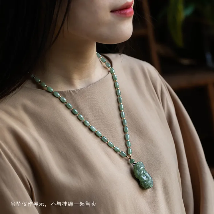 油青男女挂件吊坠绳女款时尚米珠链项链绳玉线编织项链