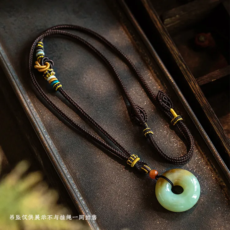 佛头挂坠玉佩专用女士高档绳子玉坠可调节黑色挂脖绳精品饰品绳