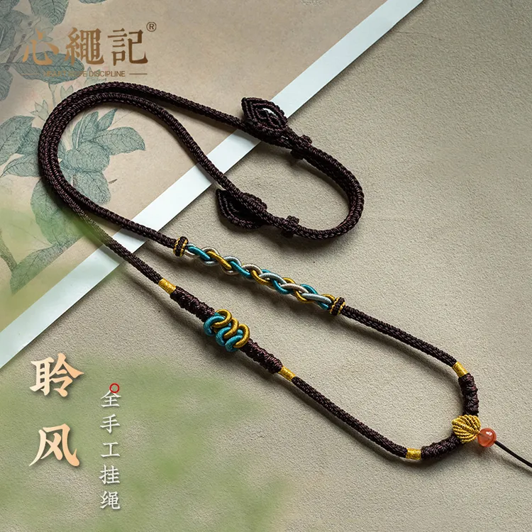 女款纯手工高端平安八宝罗盘黄金挂件吊坠手工八宝罗盘编织