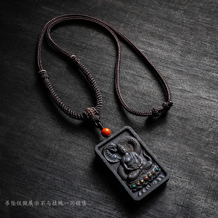 绳结男女粗绳编织玉佛专用手工黄财神编绳玉手工八宝罗盘编织挂绳