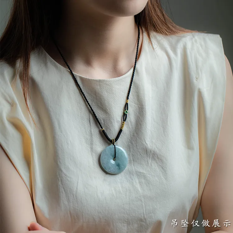 高端女款玉佩专门挂戒指平安扣吊坠编绳平安扣专用平安锁吊坠编绳