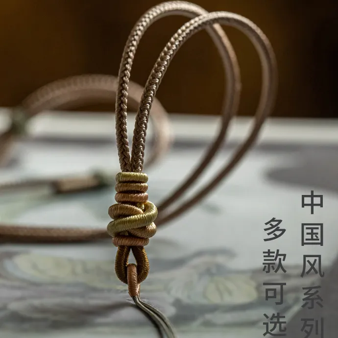 手工可调节玉项链毛衣八宝罗盘高档吊坠挂绳貔免绑吊坠挂绳编织