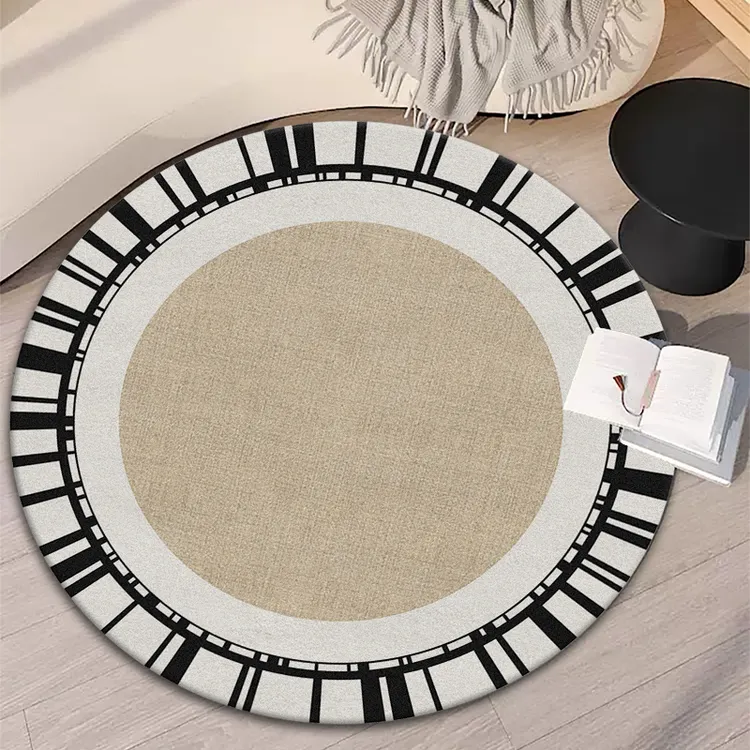 【两-只-羊】轻奢家居比利时绒茶几装饰圆毯摇椅地毯卧室床边地垫