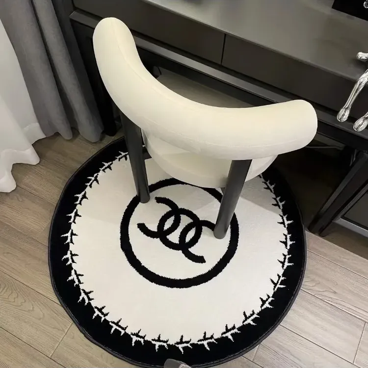 【两-只-羊】防滑兔丝绒床边毯转椅摇椅下面圆毯茶几地毯门口